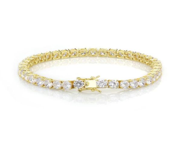 

3mm4mm5mm6mm tennis bracelet men and women bracelet zirconia triple lock hiphop jewelry cube7148824, Black