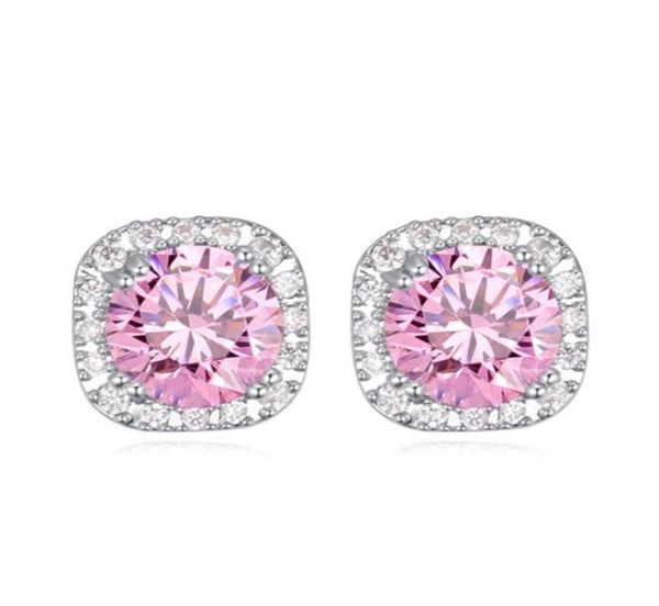 

fashion geometric square design designer stud channel piercing earings cubic zirconia bijoux accessories for women be4543319, Golden;silver