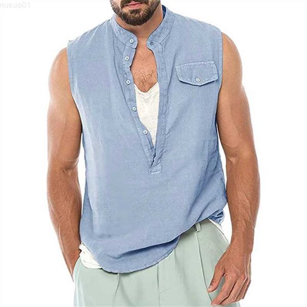 

men' tank casual men' cotton linen tank summer vintage buttoned solid color sleeveless camisole men clothes fashion loose vest, White;black