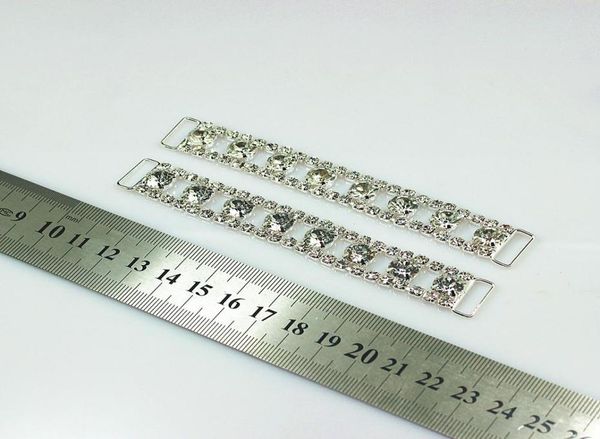 

cjsir 10pcs 115cm clear crystal rhinestone bikini connectors buckle metal chain for swimming wear bikini decoration6411860, Black