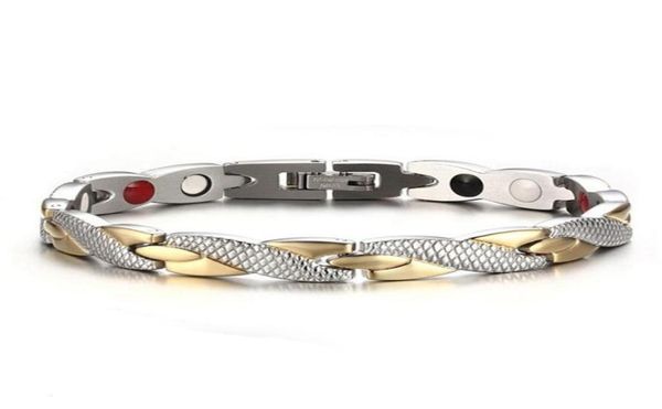 

link chain 1pcs power therapy magnets magnetite bracelets bangles men health care jewelry healthy magnetic bracelet for women3183699, Black