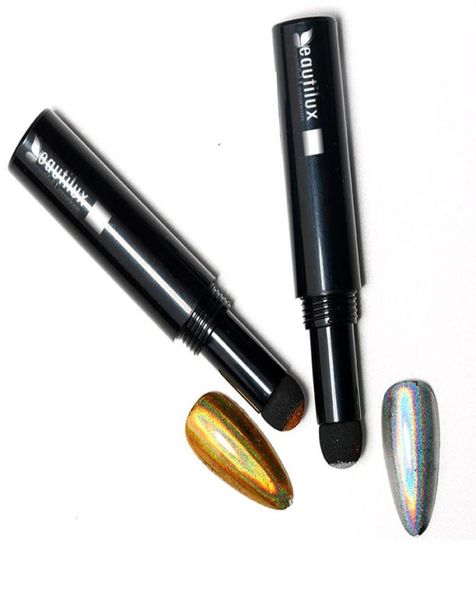 

beautilux air cushion nail powder pen holographic nail glitter pigment dust stick metallic nails art decoration sponge8413079, Silver;gold