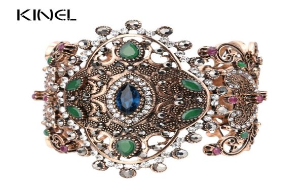 

2017 unique charm retro cuff bracelet for women gold color turkish style can adjust size big bracelet party jewelry accessories1693369, Golden;silver