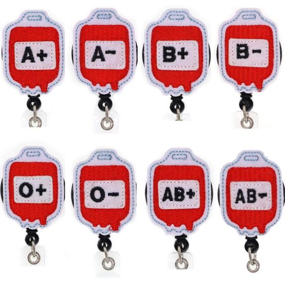 

whole key rings blood type medical nurse retractable felt id badge holder reel with alligator clip for gift8731967, Slivery;golden