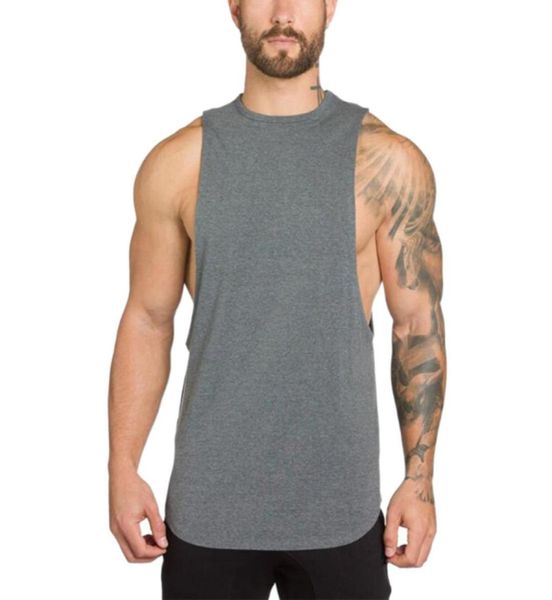 

muscleguys bodybuilding clothing mens tank shirt men fitness singlets sleeveless shirt solid cotton muscle vest undershir3119825, White;black