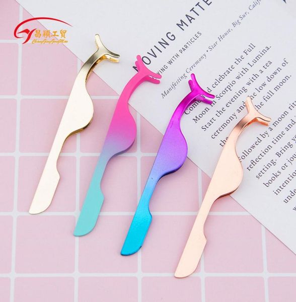 

new arrive false eyelash tweezers fake eye lash applicator eyelash extension curler nipper auxiliary clip clamp makeup tools 2454146