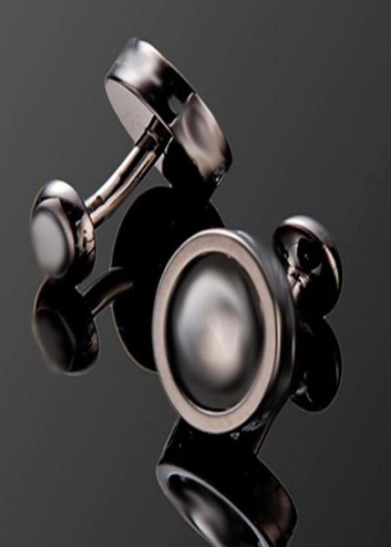 

with box luxury cuff links classic classic french shirt cufflinks whole 4 colors black white background1705661, Silver