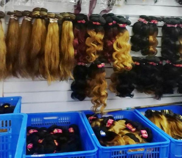 

wavy straight natural virgin brazilian ombre human hair weft 15pcslot 2021 bulk deals6545062, Black