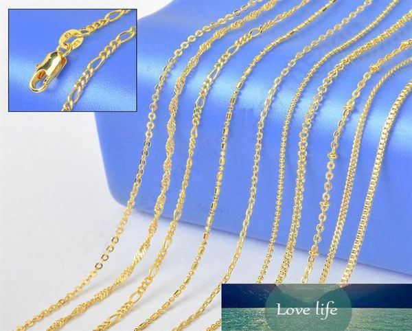 

sample order 18 mix 10 kinds solid yellow gold color venice figaro rolo curb necklace chains 1 22mm286z2508359, Blue;slivery