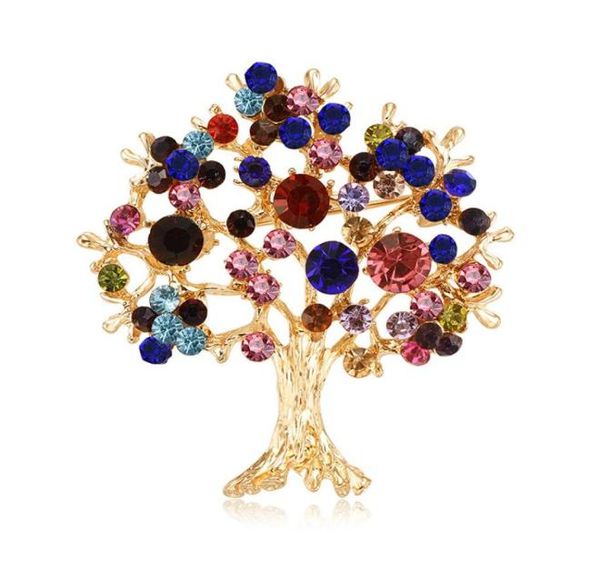 

fashion jewelry tree of life gold plated tone rhinestone crystal red poppy brooch pin for ladies evening party3447924, Gray