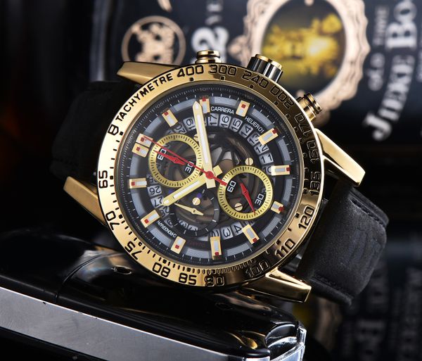 

designer watch luxury sports watches designer brand watch 3 dial quartz wristwatches men fashion silicone strap multi color military analog, Slivery;brown