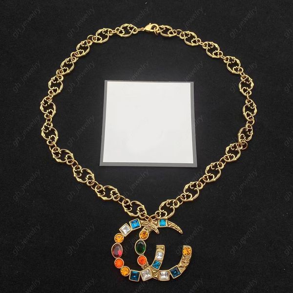 

luxury designer fashion letters pendant necklaces vintage carved chain sweater chains for women party birthday gift jewelry, Silver