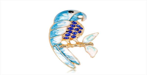 

colorful enamel parrot crystal brooches pins for women mens clothes scarf bag elegant bird broach rhinstone broche european united8539438, Gray