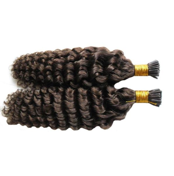 

brazilian remy curly i tip human hair extensions machine made pre colored brazilian human hair style keration fusion real hair3418487, Black