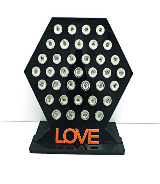 

new arrival 18mm snap button display stands fashion black acrylic interchangeable snap jewelry quadrilateral display board2264281