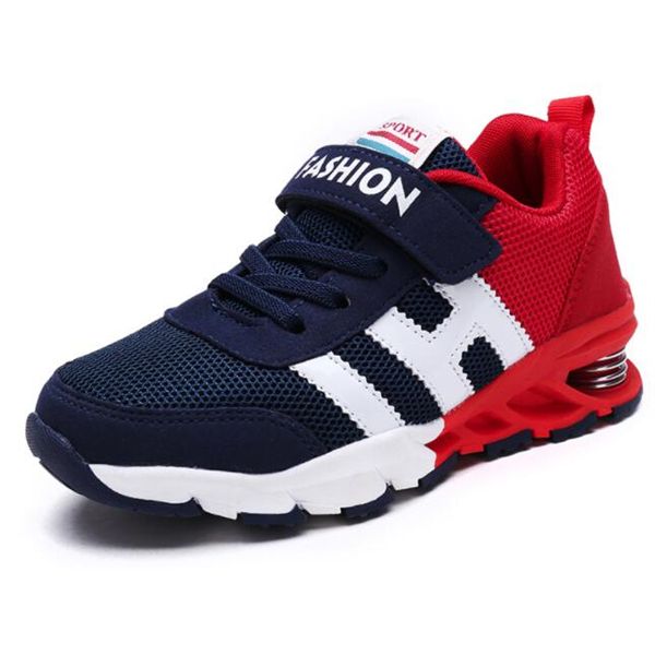 

new design children sports shoes boys girls spring damping outsole slip patchwork breathable kids sneakers child running shoes, Black