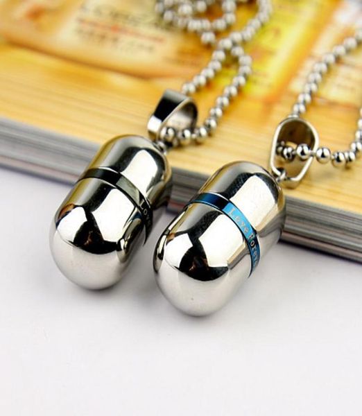 

love forever cremation jewelry openable stainless steel pill capsule pendant memorial ash urns lockets necklace urns 8749785, Silver