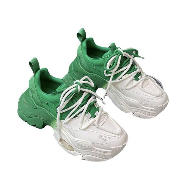 

women platform sneakers 6cm sping breathable mesh chunky casual dad shoes sports vulcanized shoes woman colorful female sneakers for girls d, Black