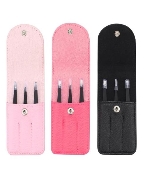 

3pcsset professional eyebrow tweezers stainless steel point tipslant tipflat tip hair removal makeup tool kit with bag 04045951618