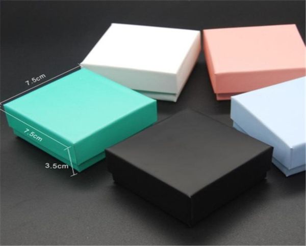 

5 different color jewelry box mostly for earrings ring necklace pendant jewellery packaging and display 75x75x35cm5036474, Black;white