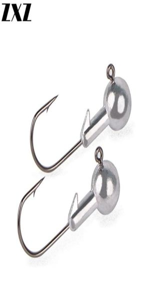 

50pcsbox barbed jigging lead head fishing hook jigs kit for soft lure worm lures hooks jig leaded fishhooks with tackle box t410283179966