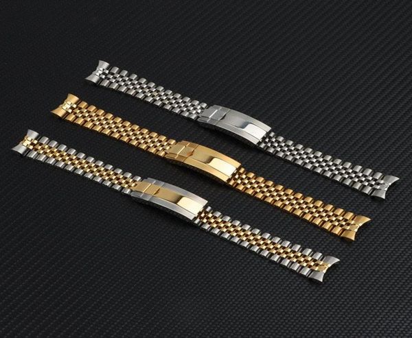 

watch bands 20mm silver gold stainless steel watchbands for role strap datejust band submarine wristband bracelet2879091, Black;brown