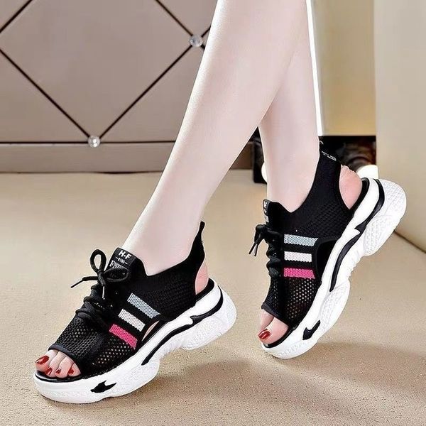 

sandals women sandals lady platform chunky sandals comfortable women's sandals open toe casual summer sports shoes 230714, Black