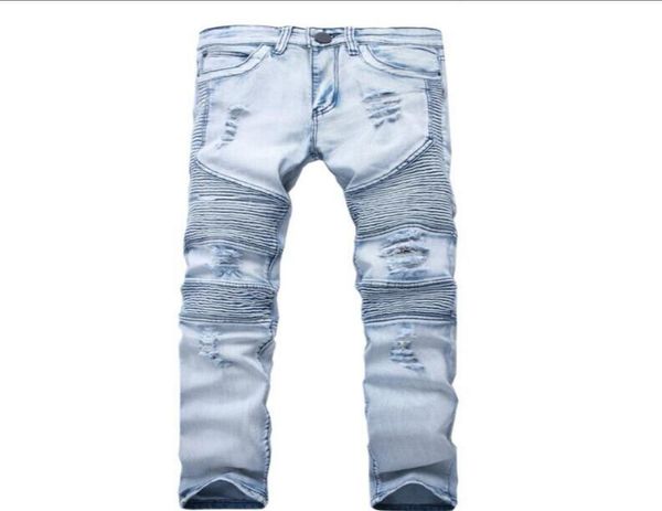 

2021 represent clothing pants slp blueblack destroyed mens slim denim straight biker skinny jeans men ripped jeans9896822, Blue