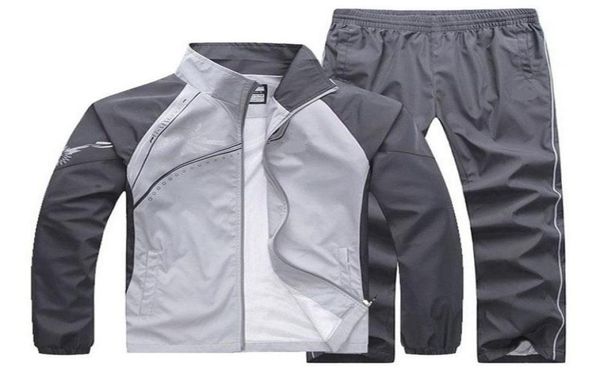 

jogging clothing spring autumn men set tracksuit 2021 man sportswear 2 piece sporting suit jacketpant sweatsuit male size 5xl4566657, Black;red