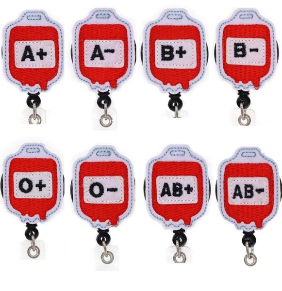 

whole key rings blood type medical nurse retractable felt id badge holder reel with alligator clip for gift7136967, Slivery;golden