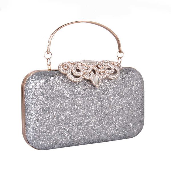 

small sequin dinner bag frosted gold scallion sliced women's handheld bag simple leather bag inlaid with diamond women's bag