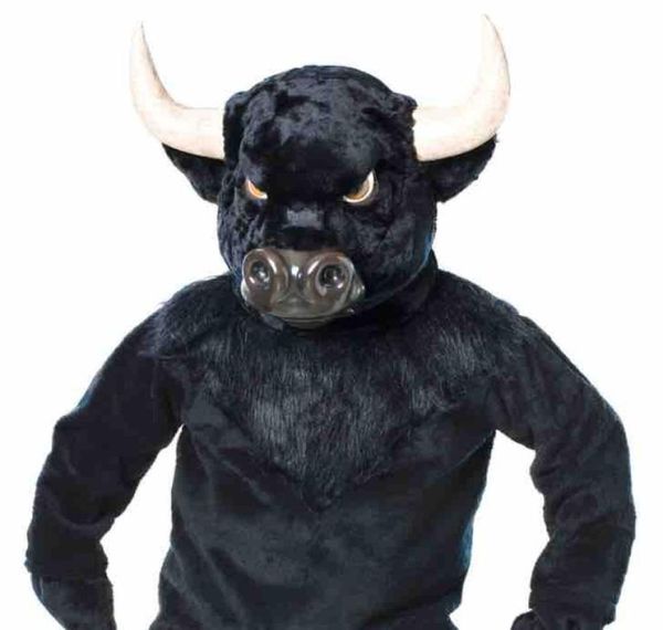 

custom black bull mascot costume 01234567891011128723472, Red;yellow