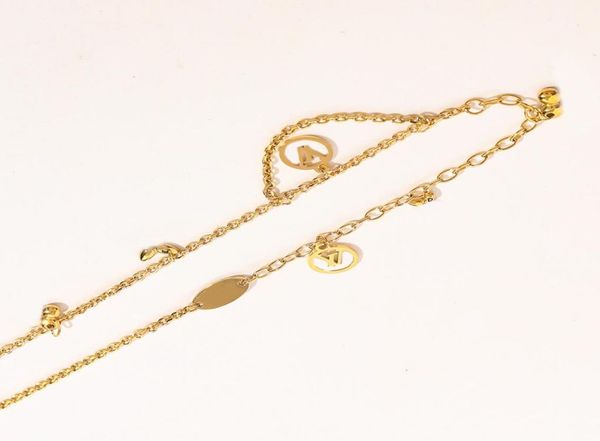 

18k gold plated luxury designer necklace stainless steel necklaces choker chain pendant statement fashion womens wedding jewelry a5500879, Silver