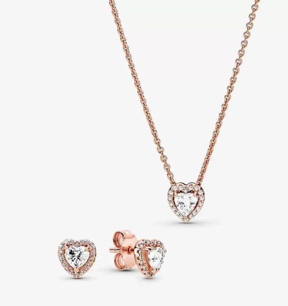 

designer jewelry 925 silver necklace heart pendant fit p happily ever after earrings and jewelry sets love necklaces european style charms b
