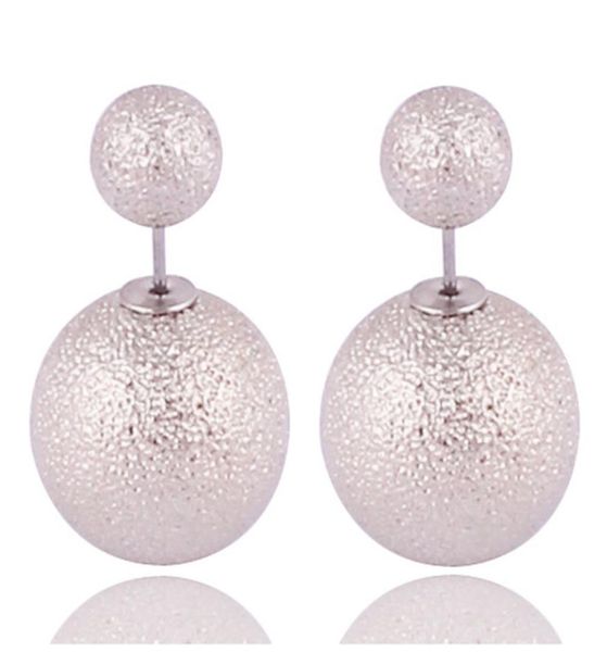 

selling black silver golden double sides big pearl earrings unique design wrinkle ball stud earrings for women party jewelry4273824, Golden;silver