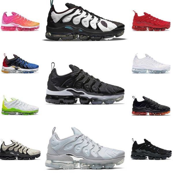 

mens tracksuits trainers vapores max tn plus casual sports shoes tns women triple white black blue red royal air griffey tennis ball runner, Gray