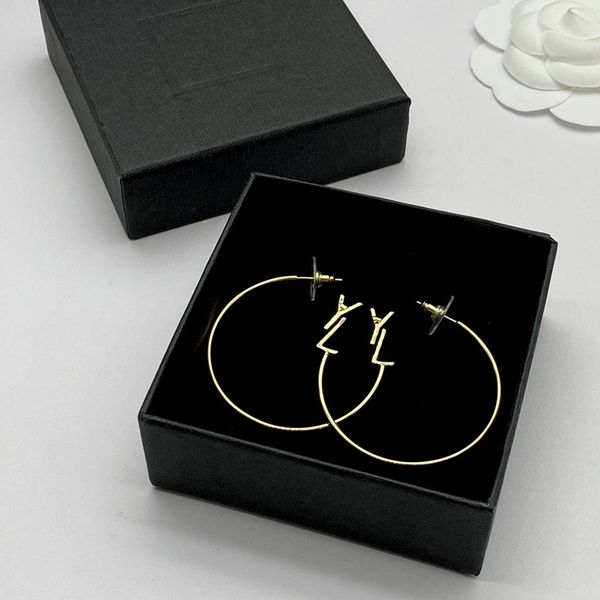 

designer stud earrings for women men big circle hoop earring luxurys designers letter y stud earrings charm gift, Golden;silver
