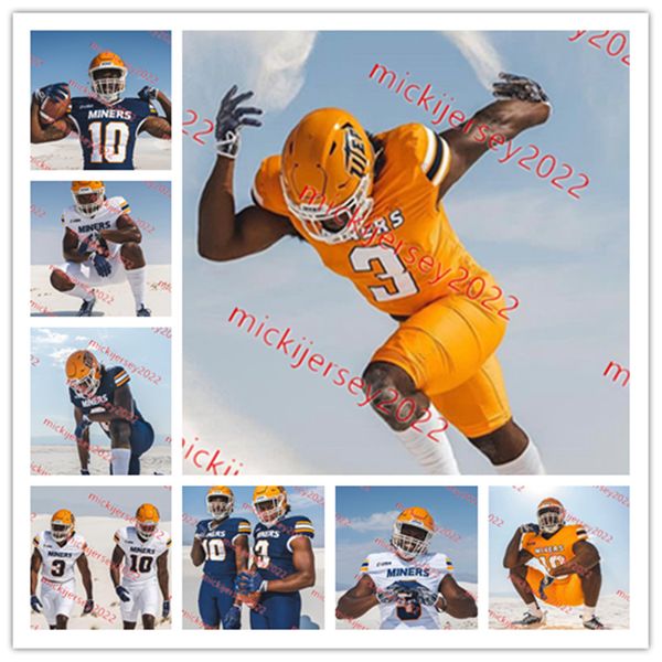 

jalen rudolph aluma nkele tyler williams 2023 utep jersey custom stitched mens youth 10 tyrice knight 88 luke seib dresden mciver-brown utep, Black