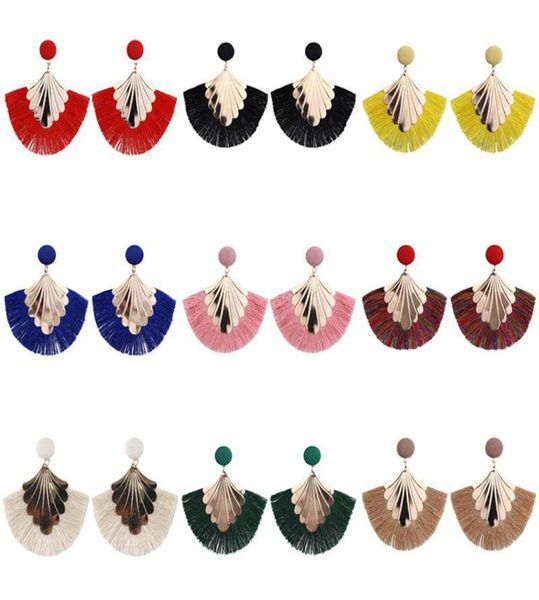 

creative bohemian tassel charm earrings stud tassel fringe dangle eardrop earring studs for women lady wedding party jewelry5303128, Silver
