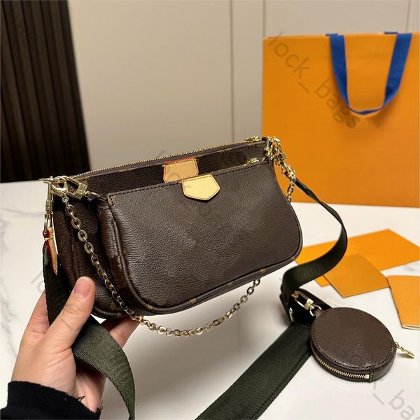 

multi pochette accessoires crossbody designer bags women luxury shoulder bag messenger chain strap clutch handbags 3pcs meeting purses fashi