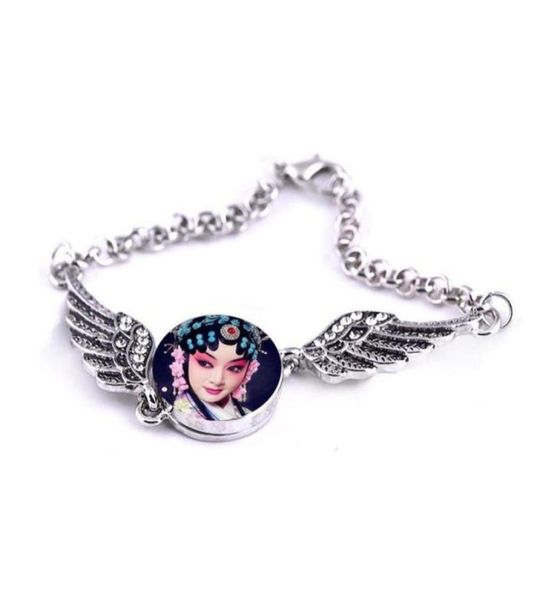

button bracelet for sublimation women angel wings bracelets for woman transfer printing jewelry customized diy gifts 00837220075503155, Black