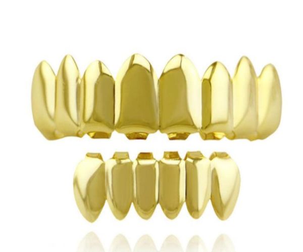 

lureen 4 color teeth grillz 8 and 6 bottom grillz set with silicone molds vampire hip hop jewelry ccxx6217583, Black