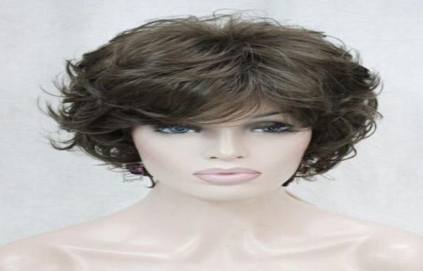 

fashion coffeebrown short women ladies daily hair fluffy wig mstld143 heat resistant synthetic fibers hair wigs 7508964