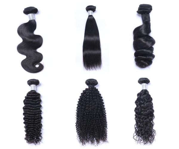 

mink brazillian straight body loose deep wave kinky curly unprocessed brazilian peruvian indian human hair weave bundles3136609, Black
