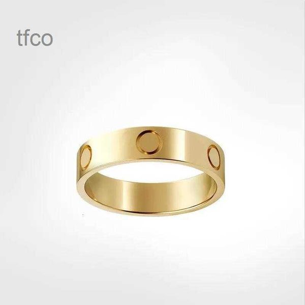 

4mm 5mm 6mm titanium steel silver love fashion designer ring men and women rose gold silver jewelry band with diamonds for lovers couple rin