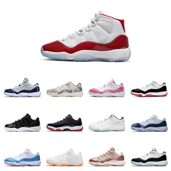 

jumpman 11 basketball shoes men women 11s cherry cool grey midnight navy dmp jubilee 25th anniversary concord bred low cement grey trainers, White;red