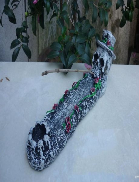 

skull incense holder collectible aroma scent burner sculpture figurine halloween gift4459175