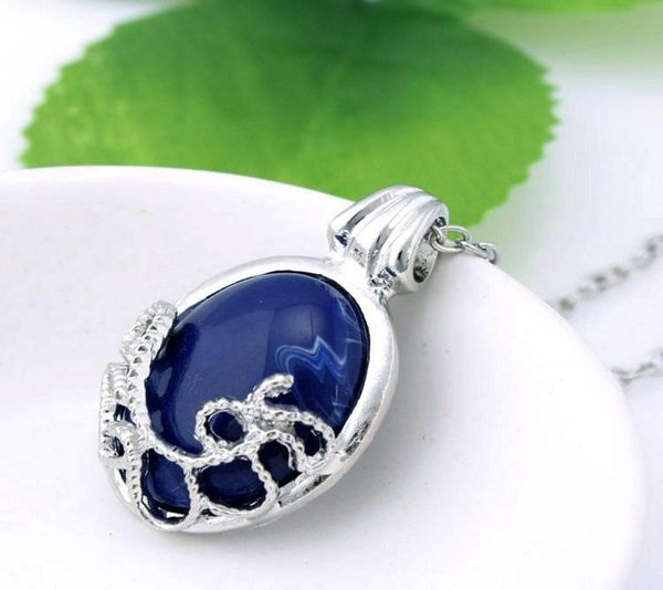 

crystal necklaces the vampire diaries katherine antisunlight lapis lazuli vintage chain necklace3756491, Silver