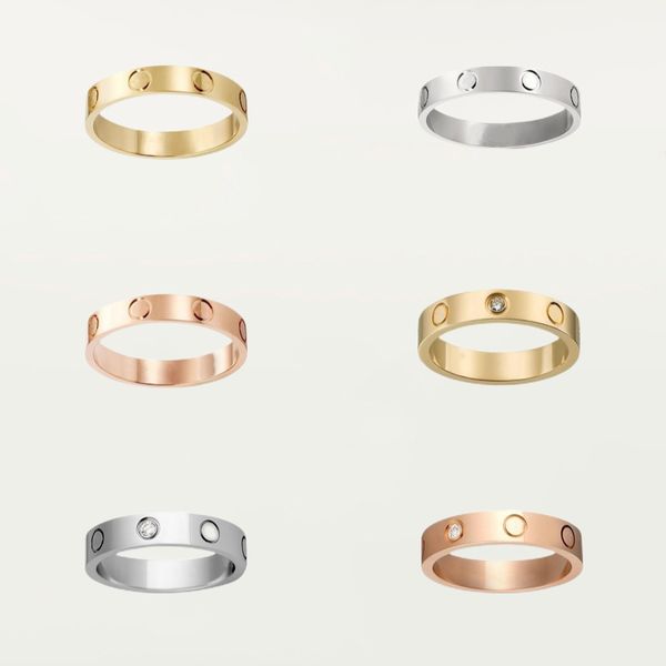

women's plain color ring cr women's designer jewelry men's ring luxury charm ring 18k gold plated fashion matching men's, Silver