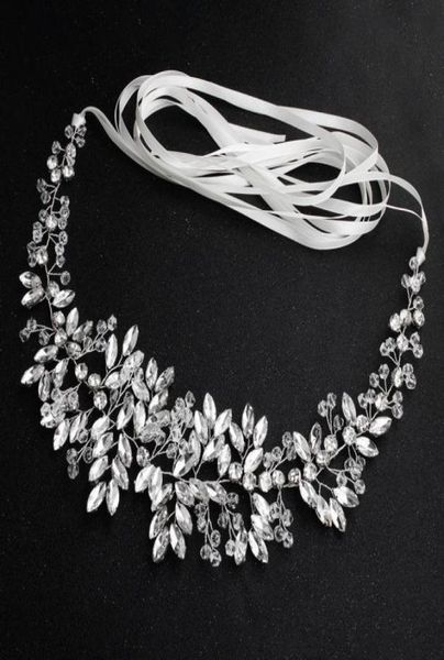

bride belt luxury horse eye diamond handmade beaded waist wedding dress accessories jck03361383429095086, Silver
